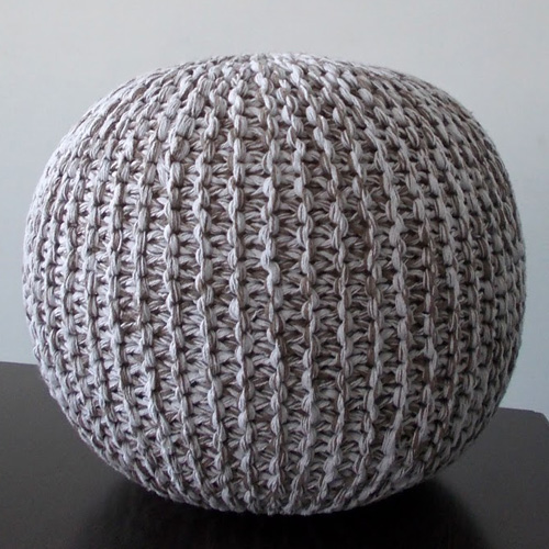 Knitted Poufs Beige