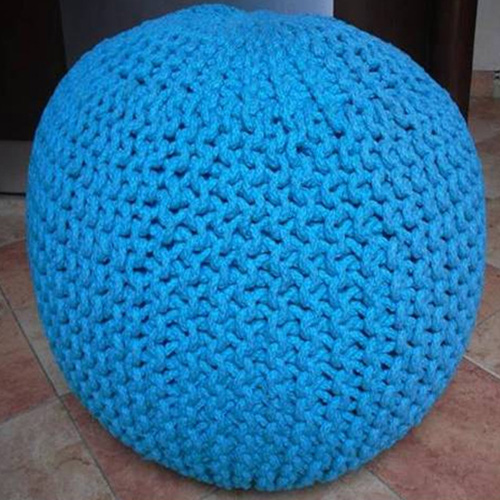 Knitted Poufs Blue