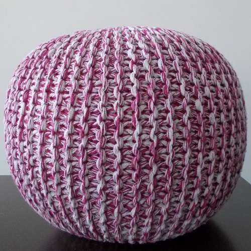 Knitted Poufs Fuschia