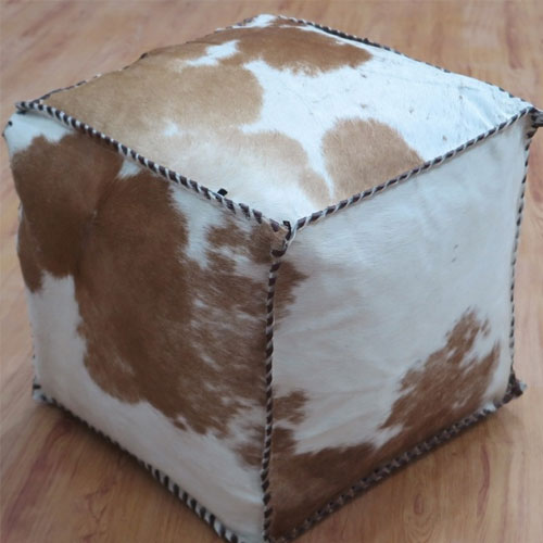 Ottoman Pouff 6058 White, Brown